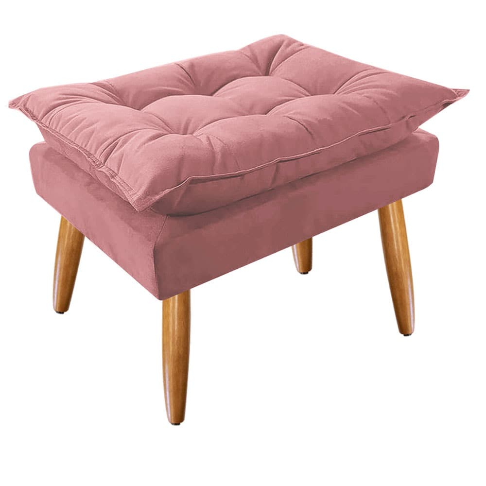 Puff Opala Suede Pés palito Decorativo várias cores - Mercado Dos Móveis