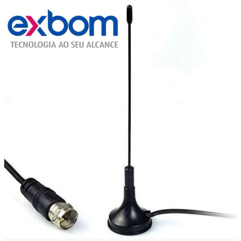 Antena Digital Interna VH F, UHF, DTV e HDTV Exbom Original