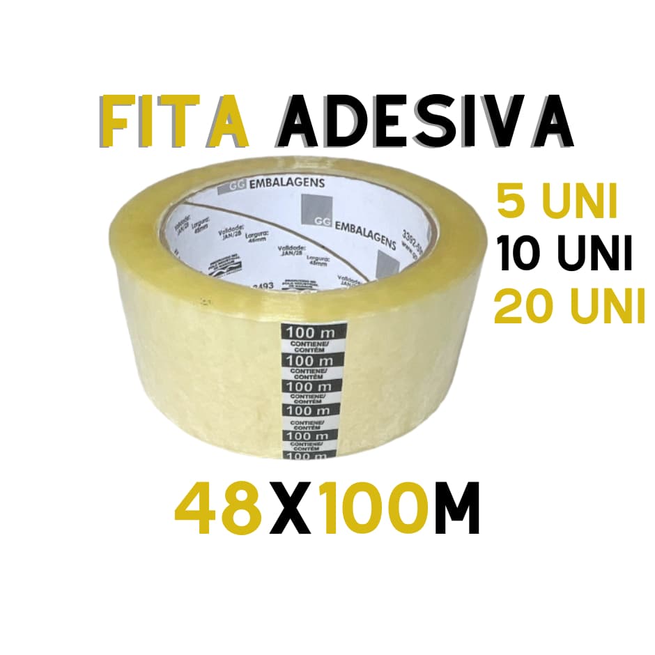 Kit Fita adesiva 48 mm x 100 metros Transparente Durex Largo