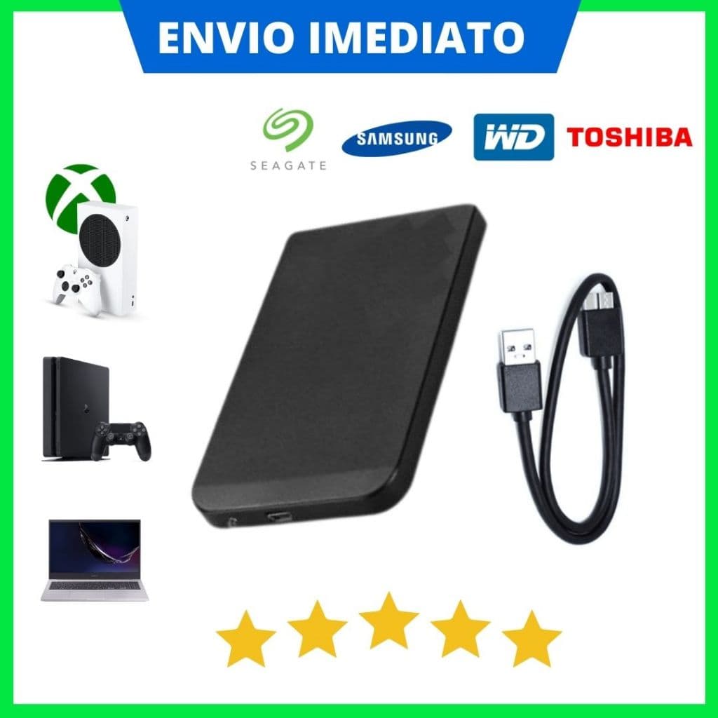 HD Externo 500GB USB 3.0 SSD Portátil para Console, Xbox, PS4, Notebook – Armazenamento Rápido