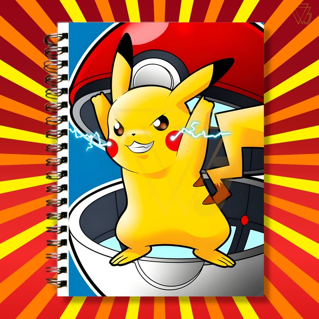 Adesivo Para Capa de Caderno Anime Pokémon Pikachu Excelente Qualidade