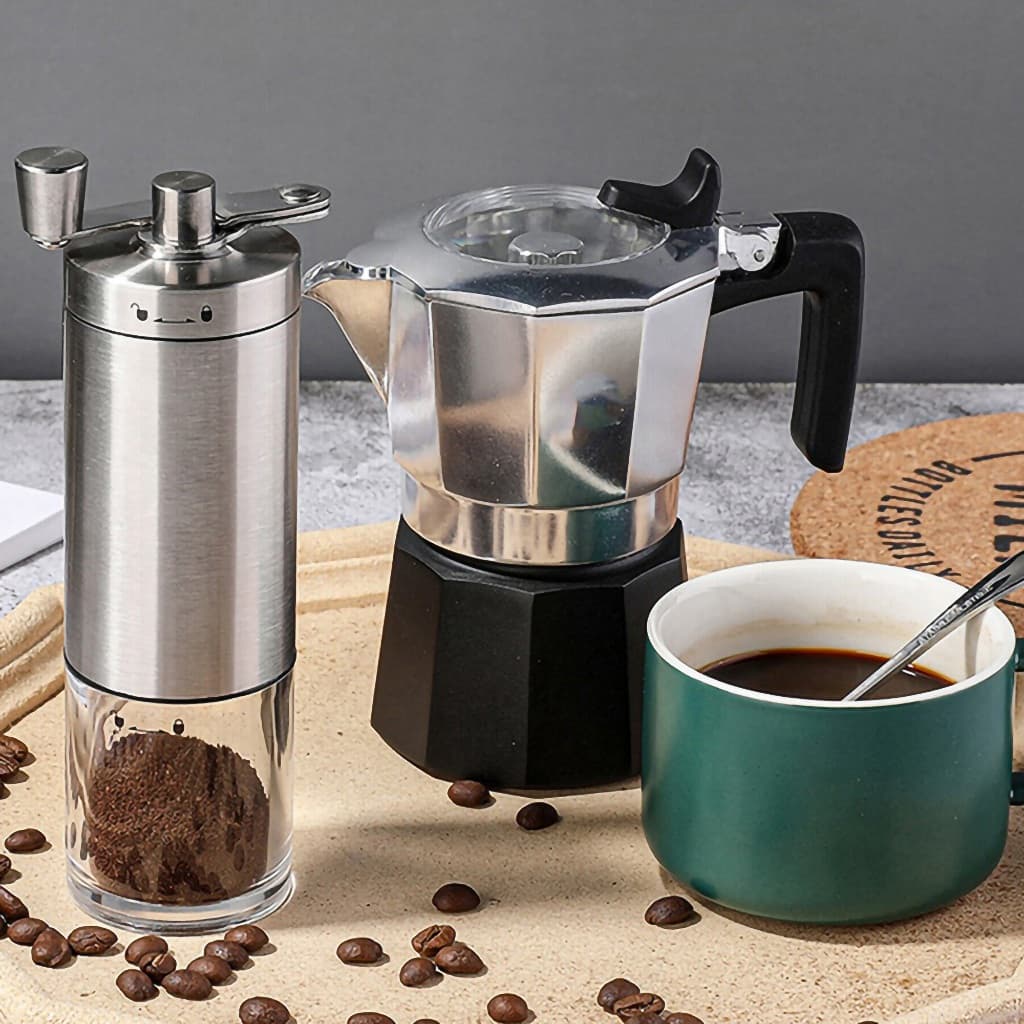 Moedor Café Grãos Manual Compacto Inox Ajuste De Moagem A627