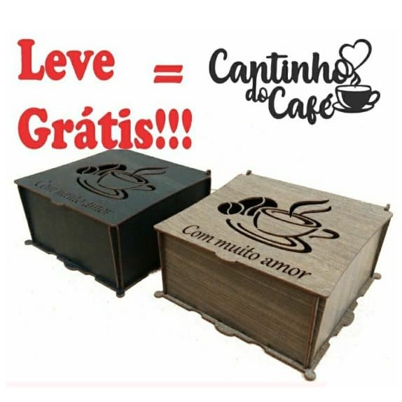 Caixa Porta Cha mdf + Cantinho do café