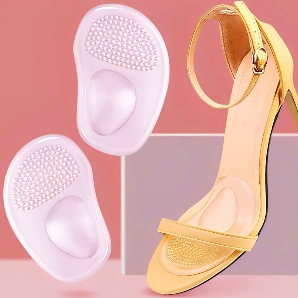 Par Palmilha em Gel Silicone Antiderrapante Anatômica Apoio Pé para Salto Alto Sapato Ortopedica Fascite Plantar