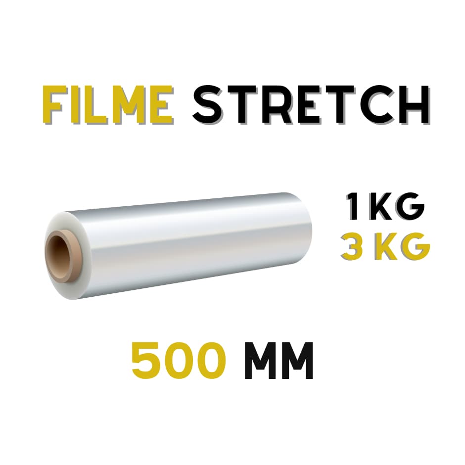 Bobina Filme Stretch 50 cm - 300% esticável ( 1 KG ou 3 KG ) Envio Imediato