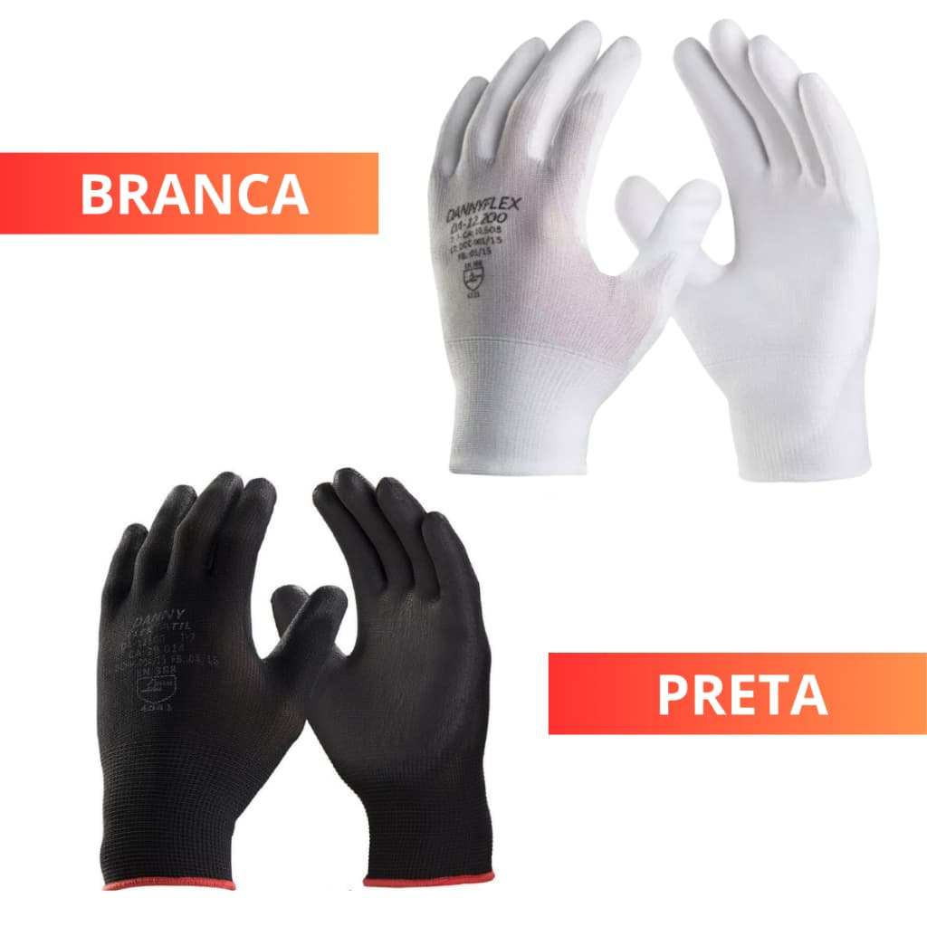 2x Luva Antiestática Para Eletrônica Flextáctil Preta Tricotada