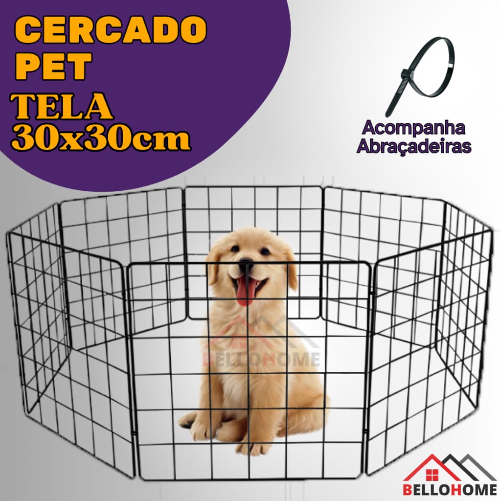 Cercado P/ Pet Em Tela Aramada Cercadinho Para Cachorro