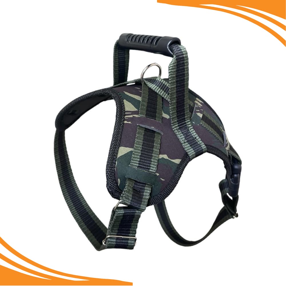 Coleira Peitoral Cachorro Guia Doberman Pitbull Anti Puxao Medio e grande porte