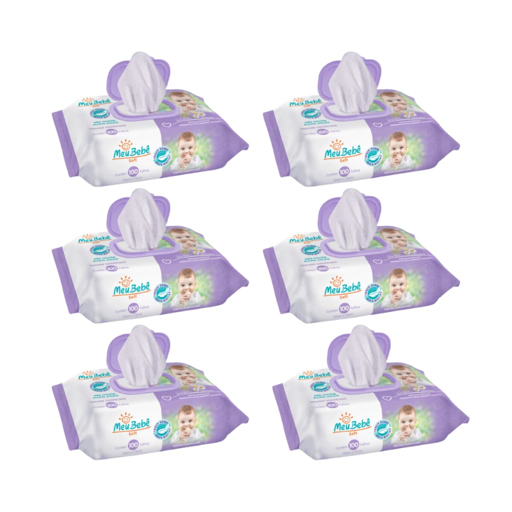TOALHA UMEDECIDA MEU BEBE SOFT 600FLS (6und x 100Fls)