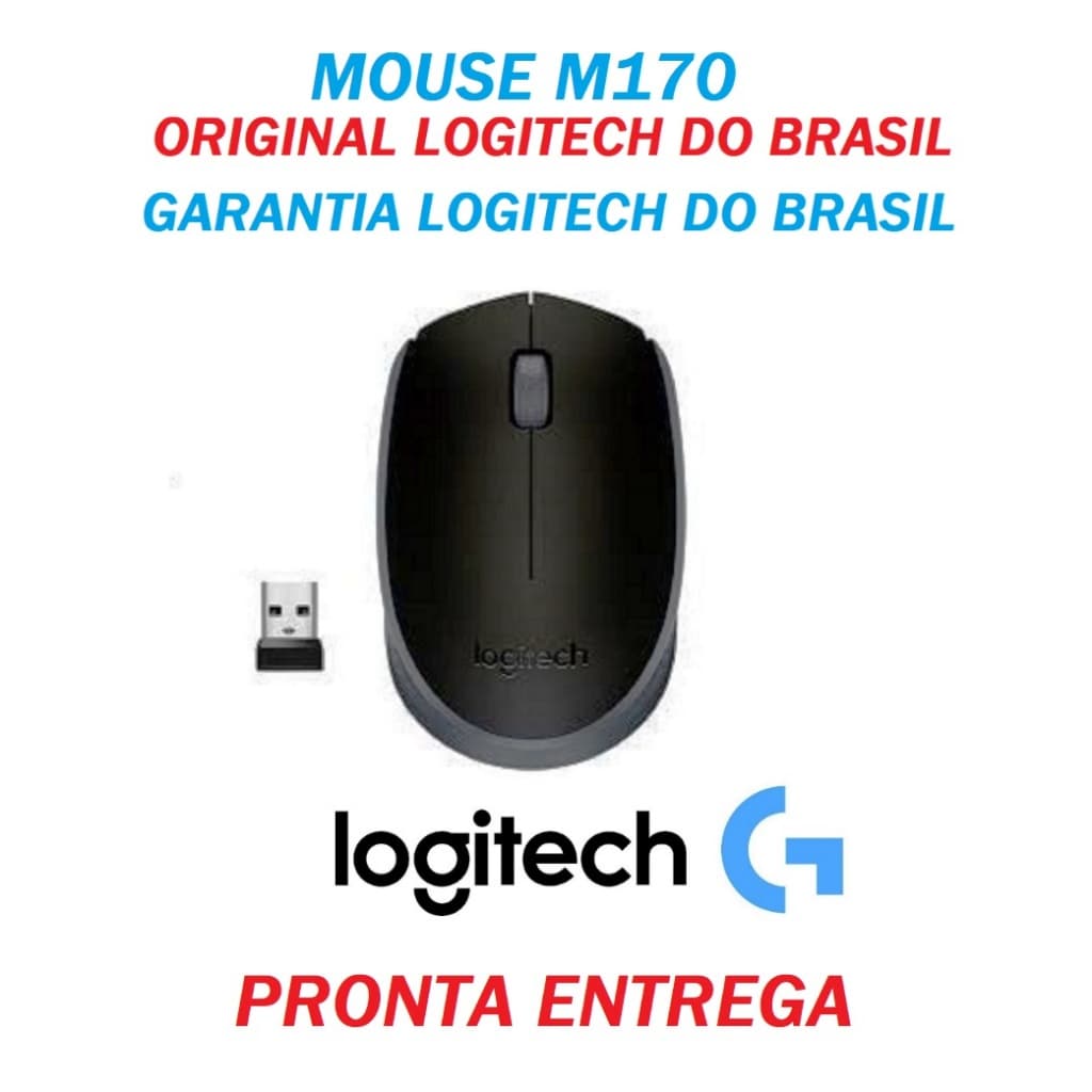 Mouse Logitech M170 Preto Sem Fio Wireless Mini Usb Optico RC/Nano PC Mac Notebook laptop Garantia