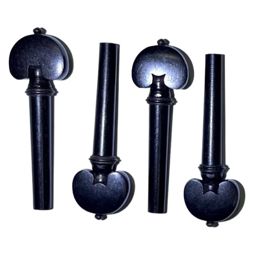 Kit 04 Cravelhas Violino 4/4 Heart Ébano All-black Índia