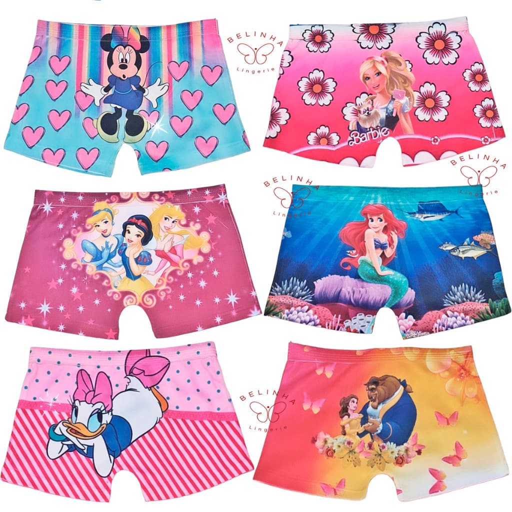 Kit 12  Shortinho Box Calcinha  Infantil
