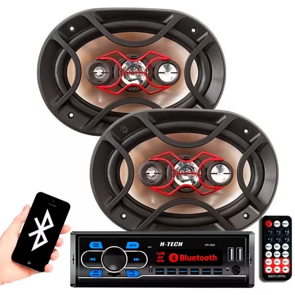 Kit Mp3 Player Bluetooth Usb Sd + Par 6x9 Bravox