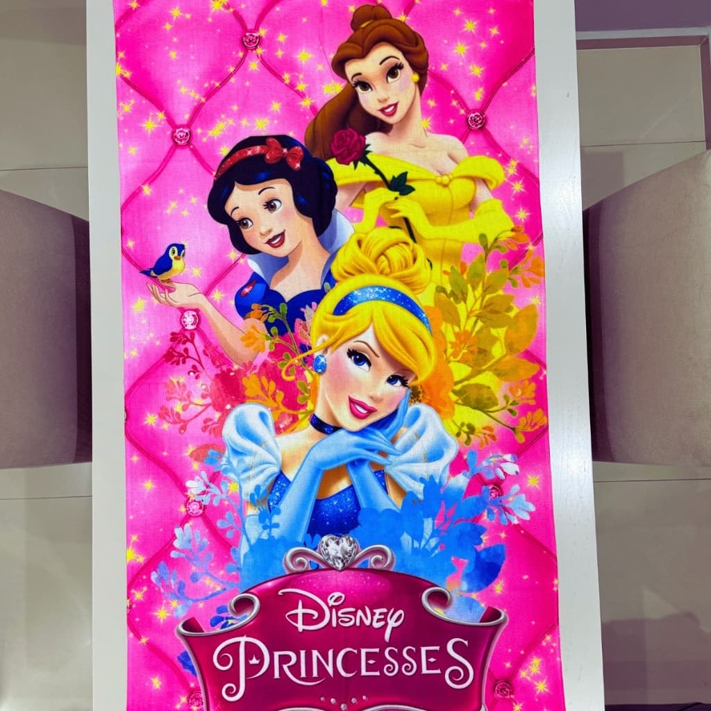 Toalha Infantil Banho Praia Algodão Grande Princesas Disney