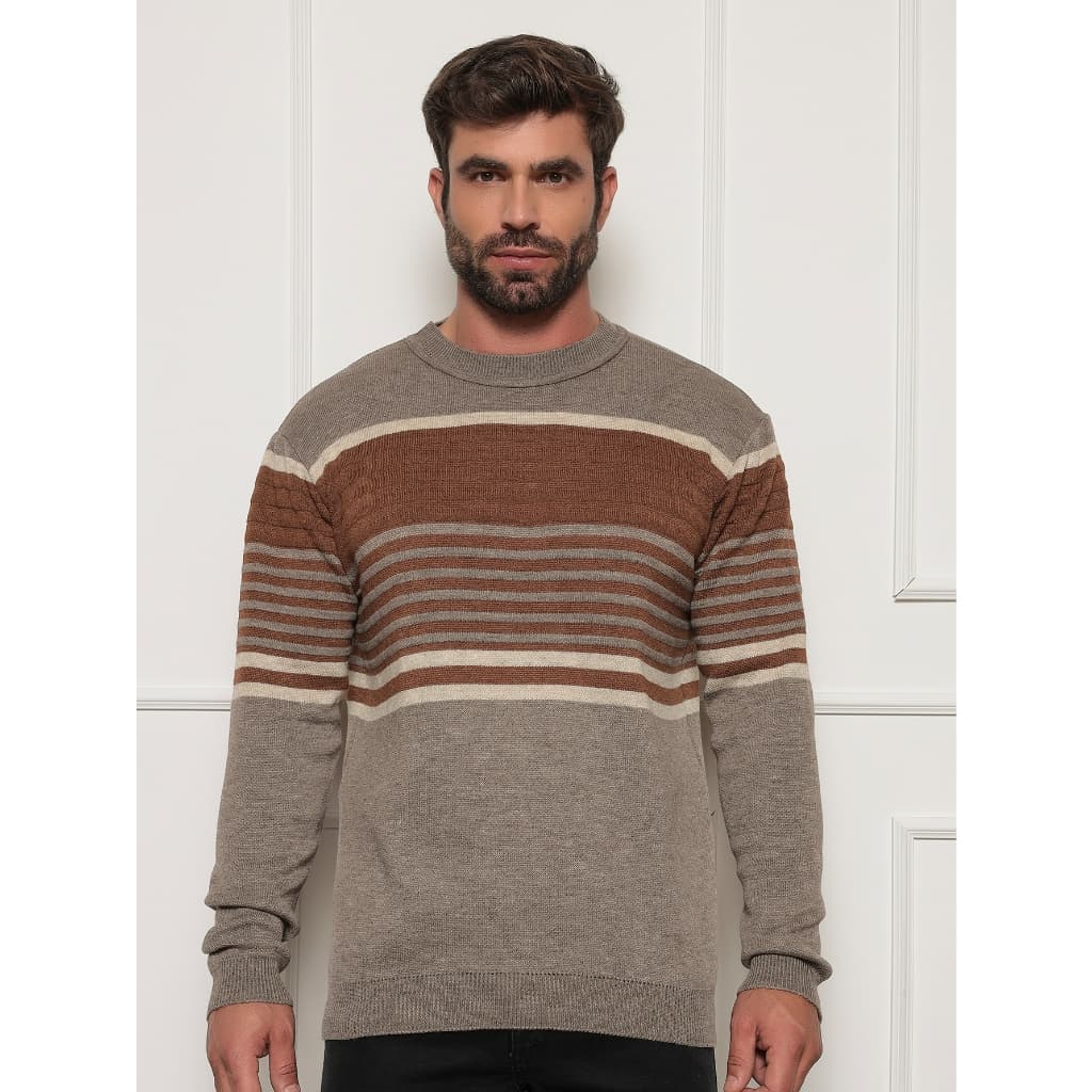 SUÉTER MASCULINO DE GANCURU LISTRADO NOVO COLEÇÃO