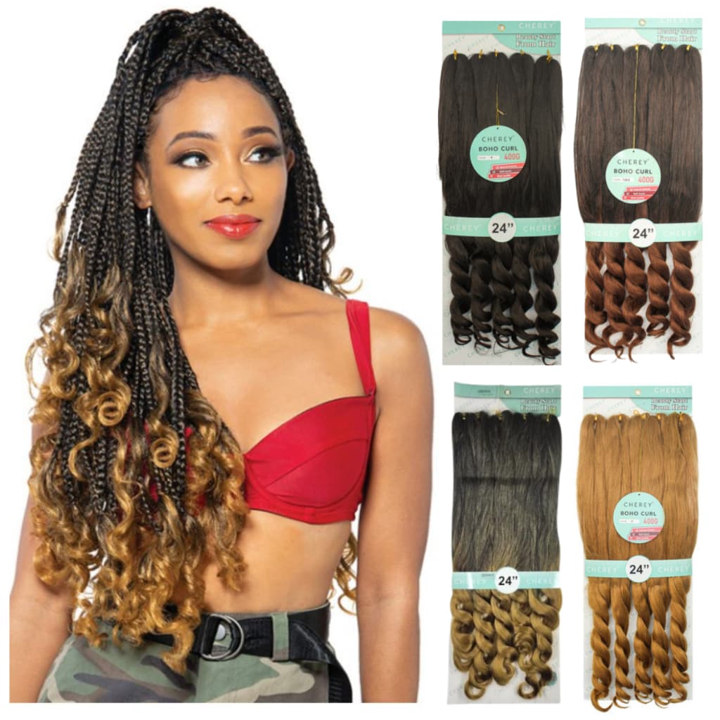 Cabelo Jumbo Cacheado Longo Boho Curl Trança C/ Cacho Cherey