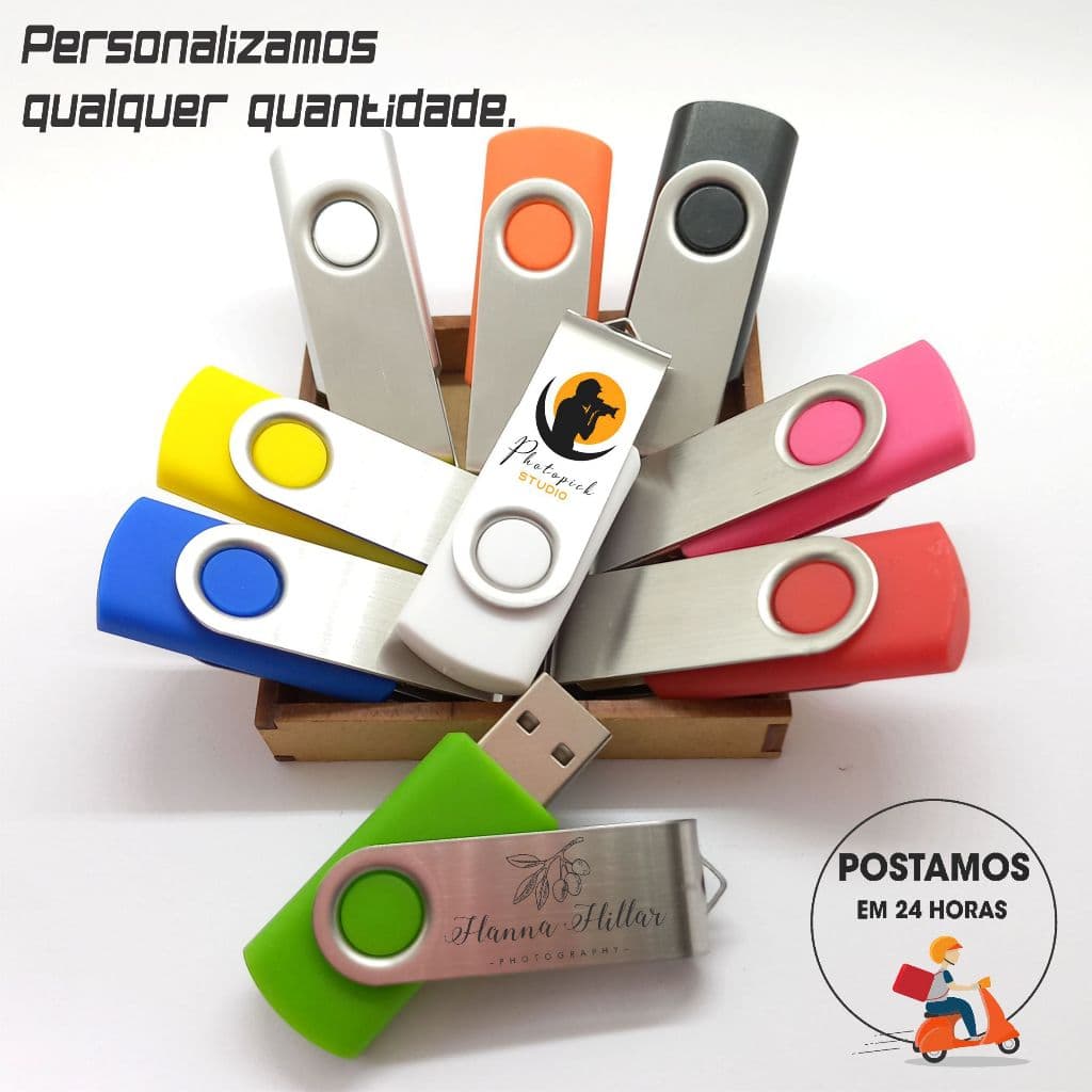 Pen drive giratório 4gb 8gb 16gb 32gb 64gb Personalizado twist PF126