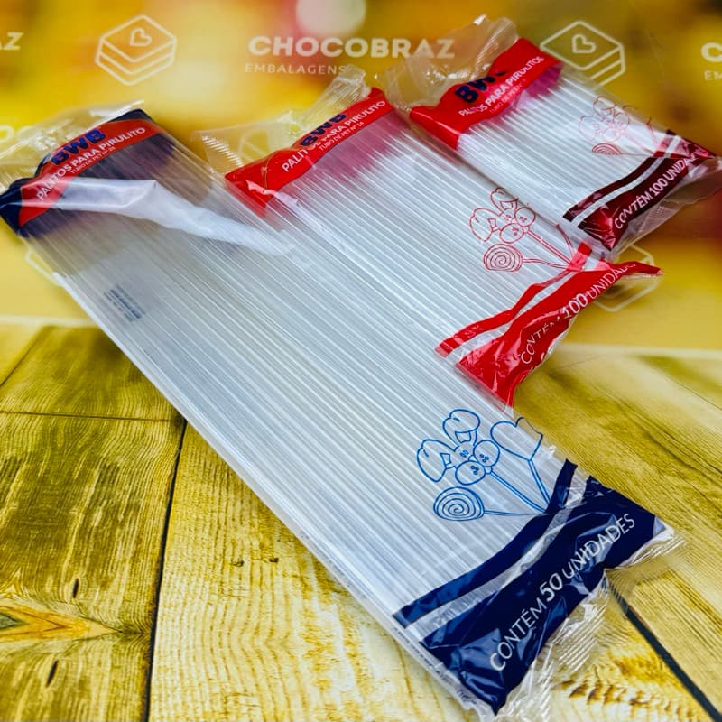 100~500 Palito para pirulito BWB transparente- topo de bolo-tubo pet-canudo transparente 9/14/28 cm