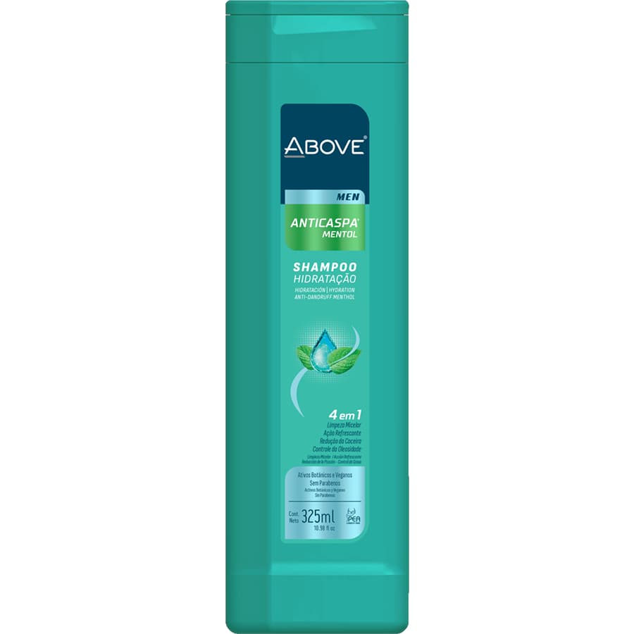 Shampoo anticaspa Above Men Mentol Hidratação 325 ml