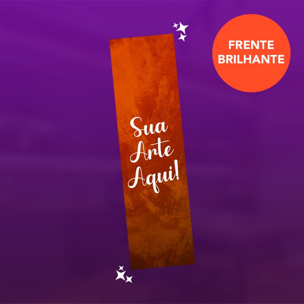 Marcador de Página Personalizado Frente Brilhante para Livros 18cm x 5cm
