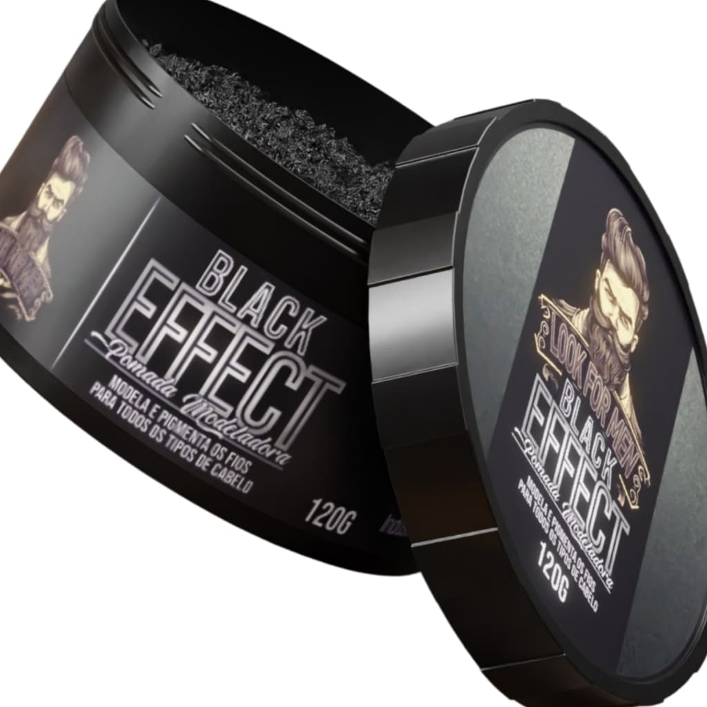 2x Cera Modeladora Black Escurecedora dos Fios Barba e Cabelo Look For Men Ultra Fixação
