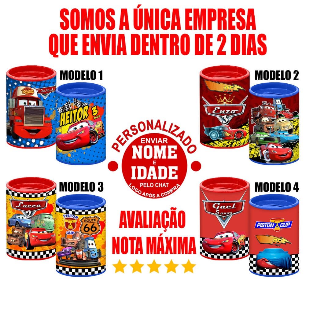 Cofrinho Personalizado Relâmpago Mcqueen Carros Disney Lembrancinha Mcqueen Cofrinho Mcqueen