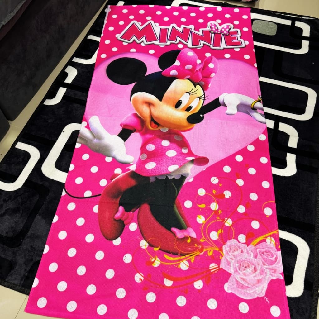Toalha Infantil Banho Praia Algodão Grande Personagem Minnie