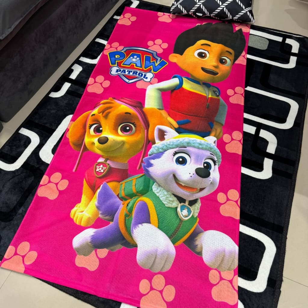 Toalha Infantil Banho Praia Algodão Patrulha Canina Rosa