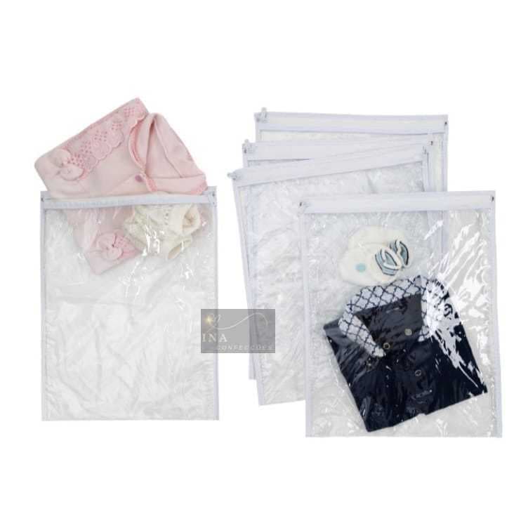Kit 5 Saquinhos Maternidade Multiuso Organizador Nécessaire Envelope Com ZÍPER