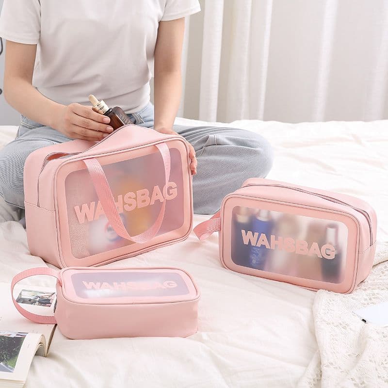 Bolsa Necessarie Transparente WashBag Organizadora Impermeável 3 Tamanhos