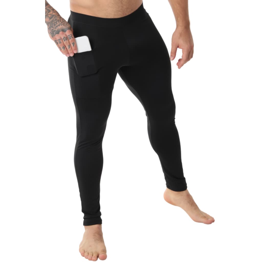 Calça Térmica Masculina com Bolso Segunda Pele Legging Proteção UV50+
