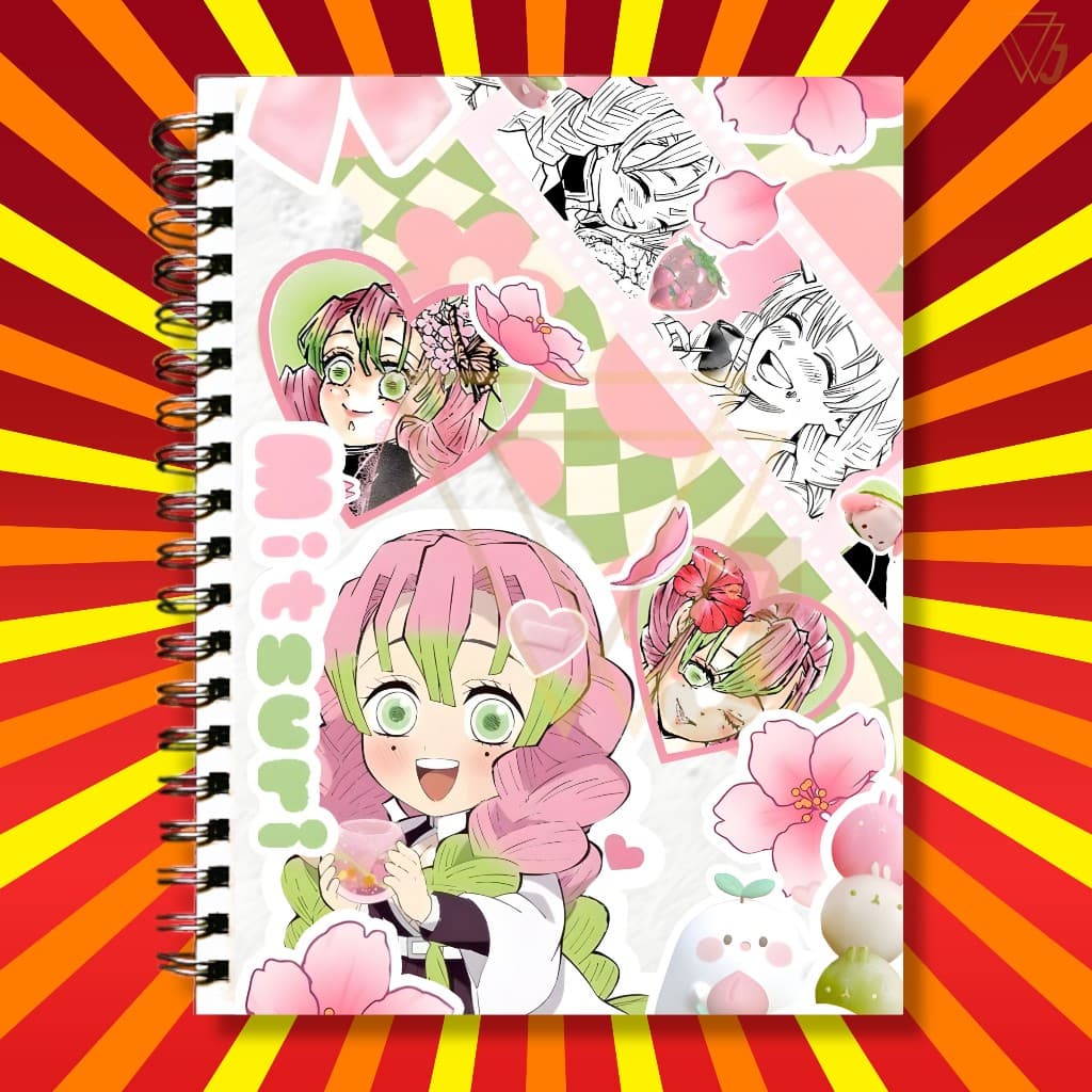 Adesivo Para Capa de Caderno Anime Kimetsu no Yaiba Mitsuri Kanroji Excelente Qualidade
