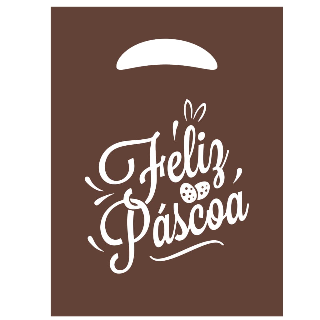 Sacolas Plástica 20x30 (25 - 50UN) - Frase Feliz Páscoa 1