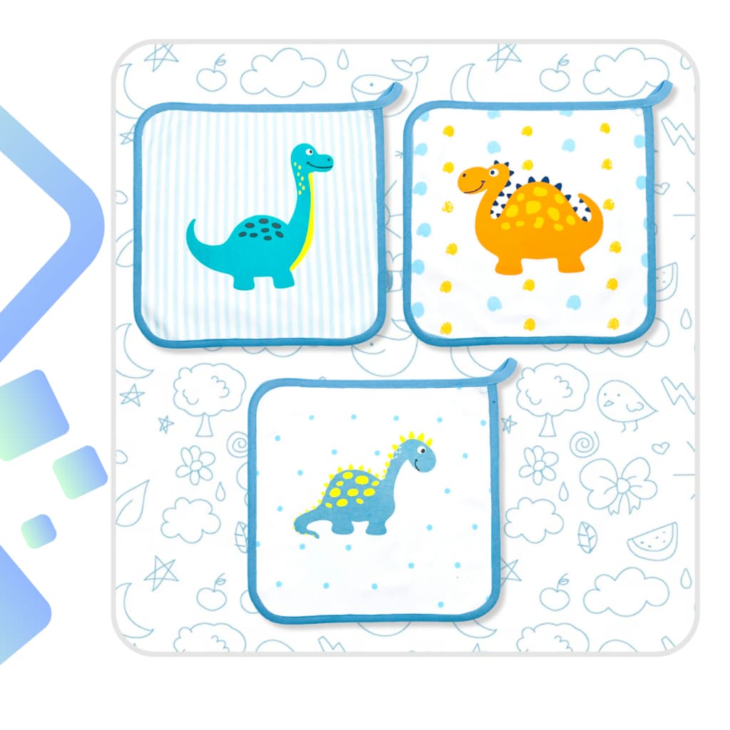 Kit 3 Pano De Boca de  Algodão Fraldinha Babete Luxo toalhinha suedine duplo fio 40 penteado macio