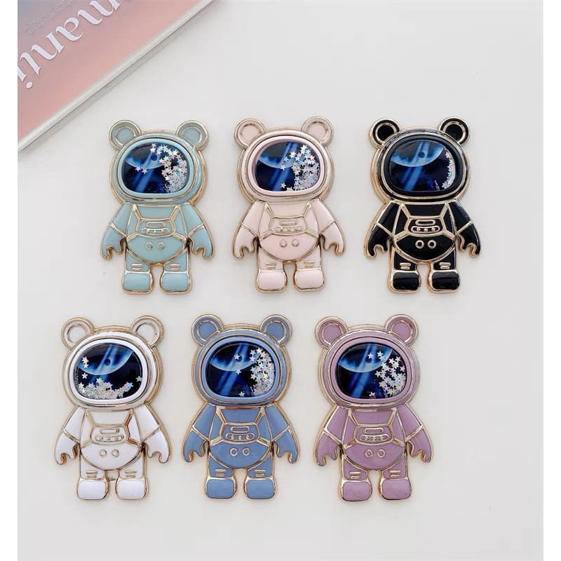 Suporte Astronauta Urso Com ESTRELA GEL Para Capinha Celular Mesa 3d  Apoio