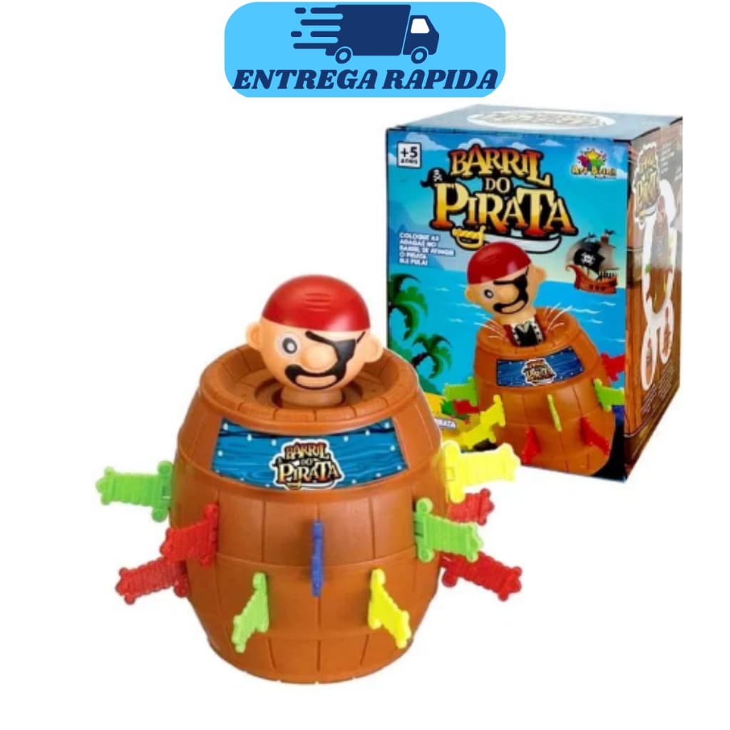 Jogo Pula Pirata Brinquedo Jogo de Mesa Original Grande Médio e Pequeno Baril Do Pirata