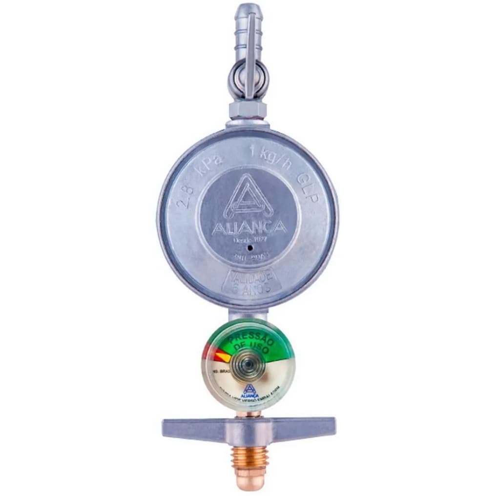 Regulador Medidor De Gás Aliança Manômetro Registro Cozinha