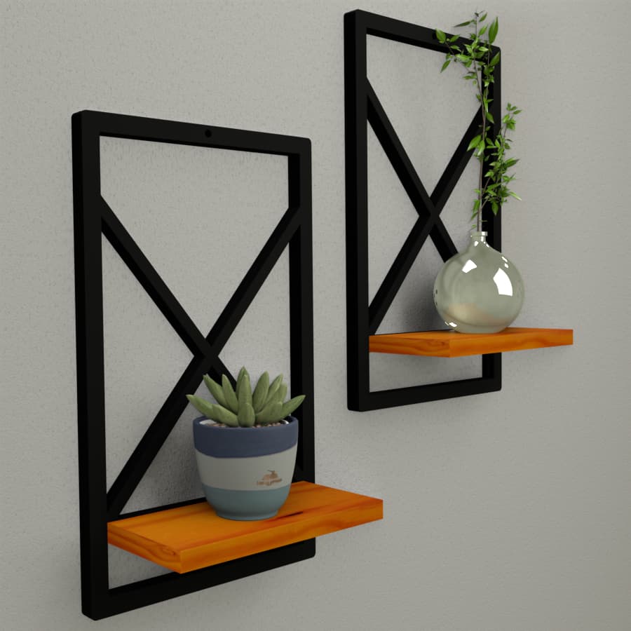 Prateleira Estilo Industrial 25x37 cm  modelo Quadro - Ideal para Sala, Quarto, Cozinha e Banheiro