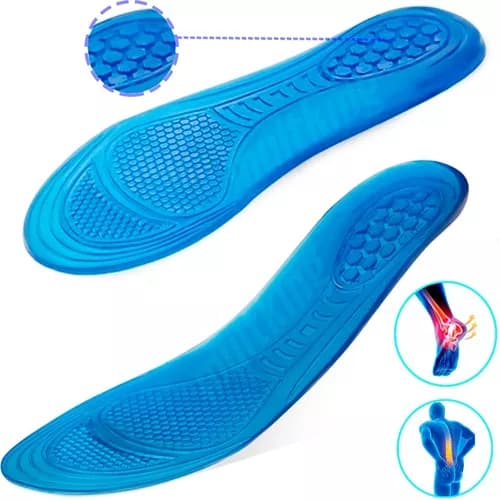 Kit 4 Par De Palmilha Silicone Gel Ortopédica Anti Impacto Fascite Plantar Dores Nos Pés Confortável