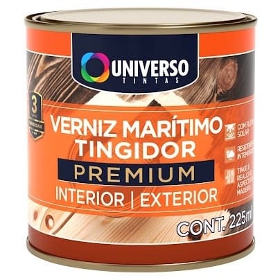 Verniz Para Madeira Marítimo Tingidor Premium 1/16 225ml Interior ou Exterior - Universo