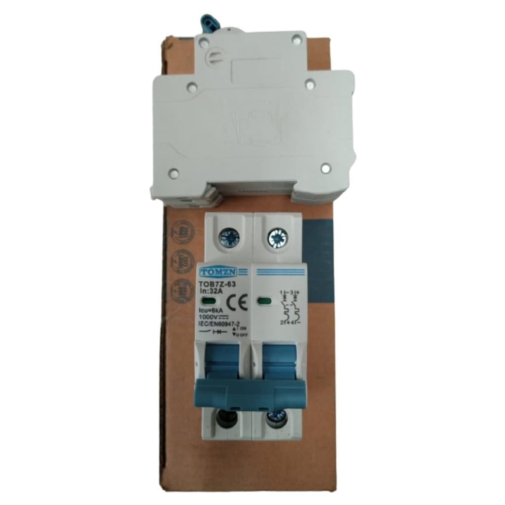 2P DC 1000V Solar Mini Disjuntor 3A 6A 10A 16A 20A 25A 32A 40A 50A 63A DC MCB para o Sistema PV