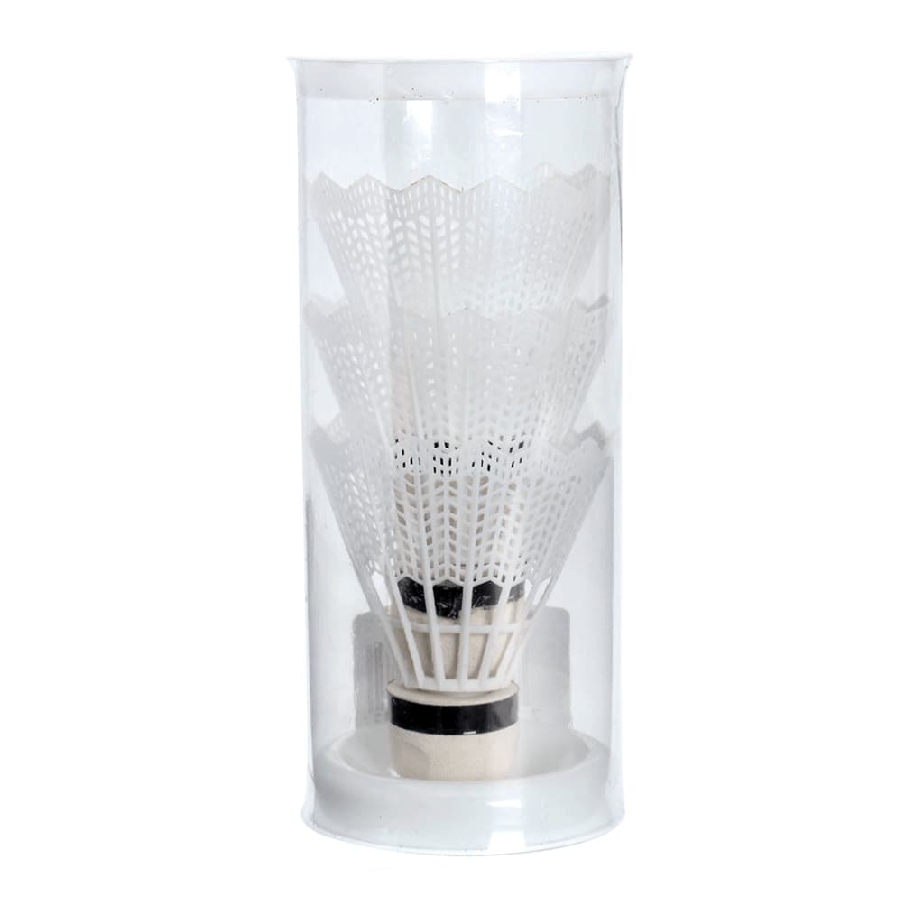 Peteca de Badminton em Nylon Branco - Tubo com 3 Unidades - SS Esportes - Ponteira de Espuma