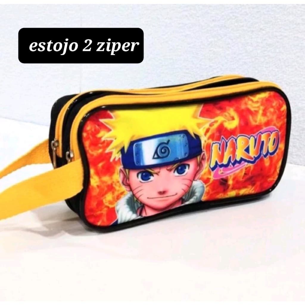 Estojo escolar duplo estojo 2 ziper infantil femenino e masculino