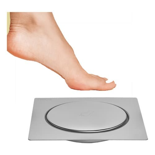 Ralo Click Inteligente Aço Inox Quadrado Veda Cheiro 15x15cm ou 10x10cm