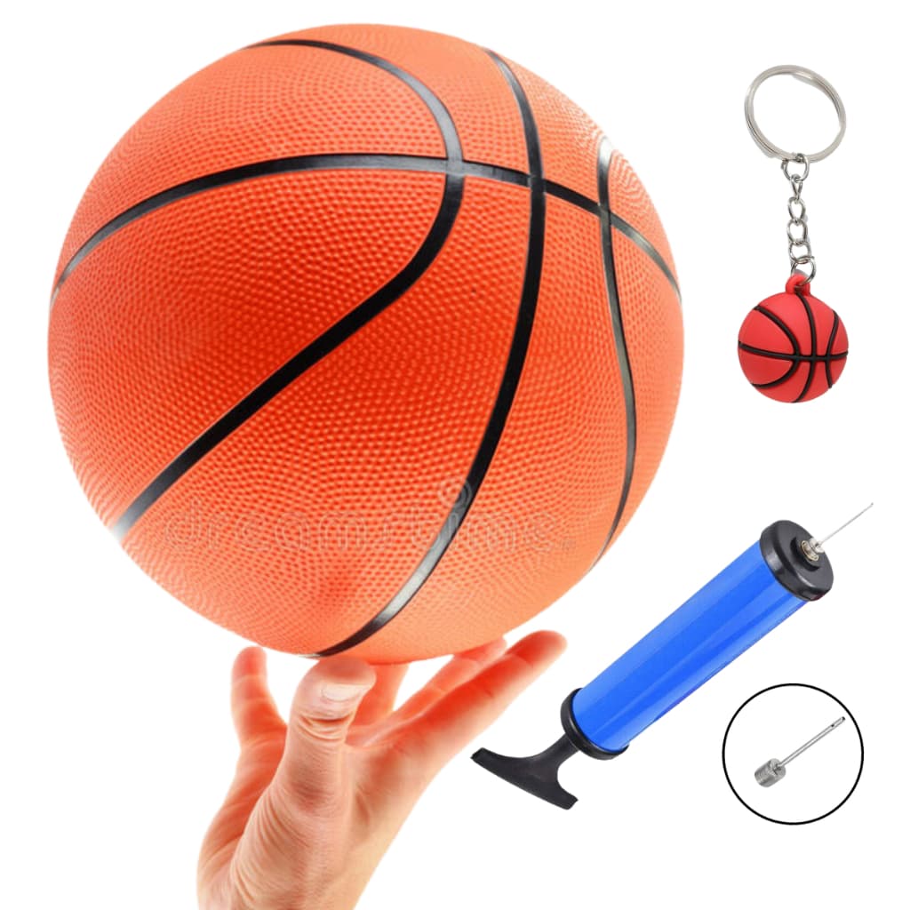 KIT BOLA DE BASQUETE TAMANHO OFICIAL PRO 7 COM BOMBA DE AR
