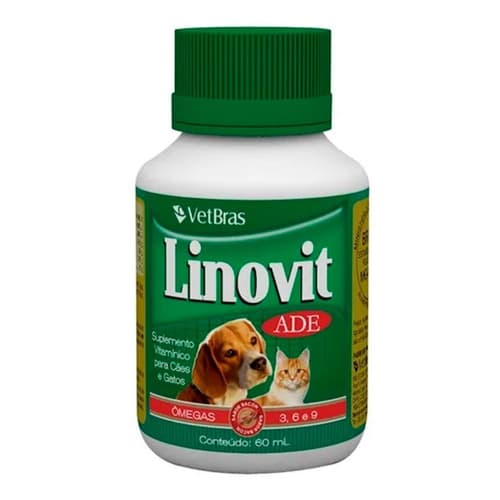 Linovit Suplemento Vitamínico para Cães e Gatos VetBras 60ml