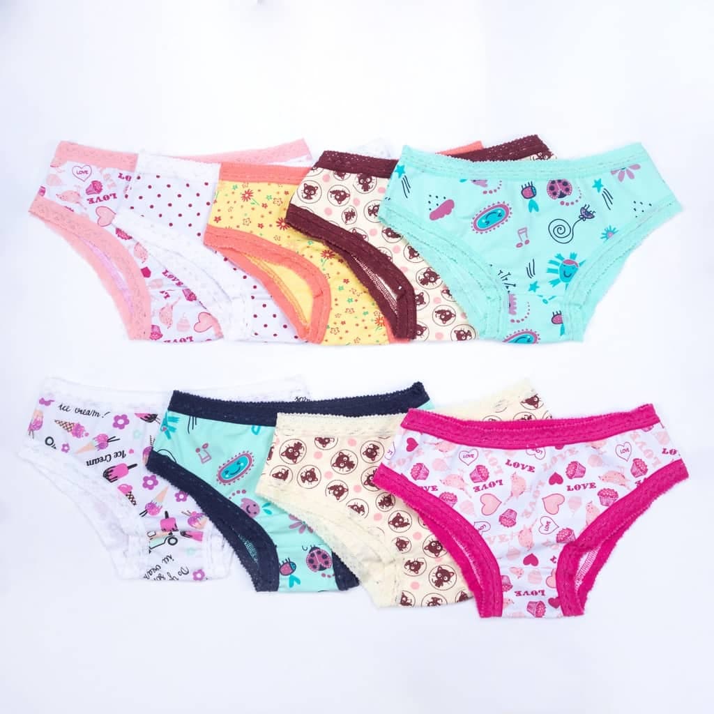 Kit 10 Calcinhas Infantil Rendinha Algodão Alta Qualidade