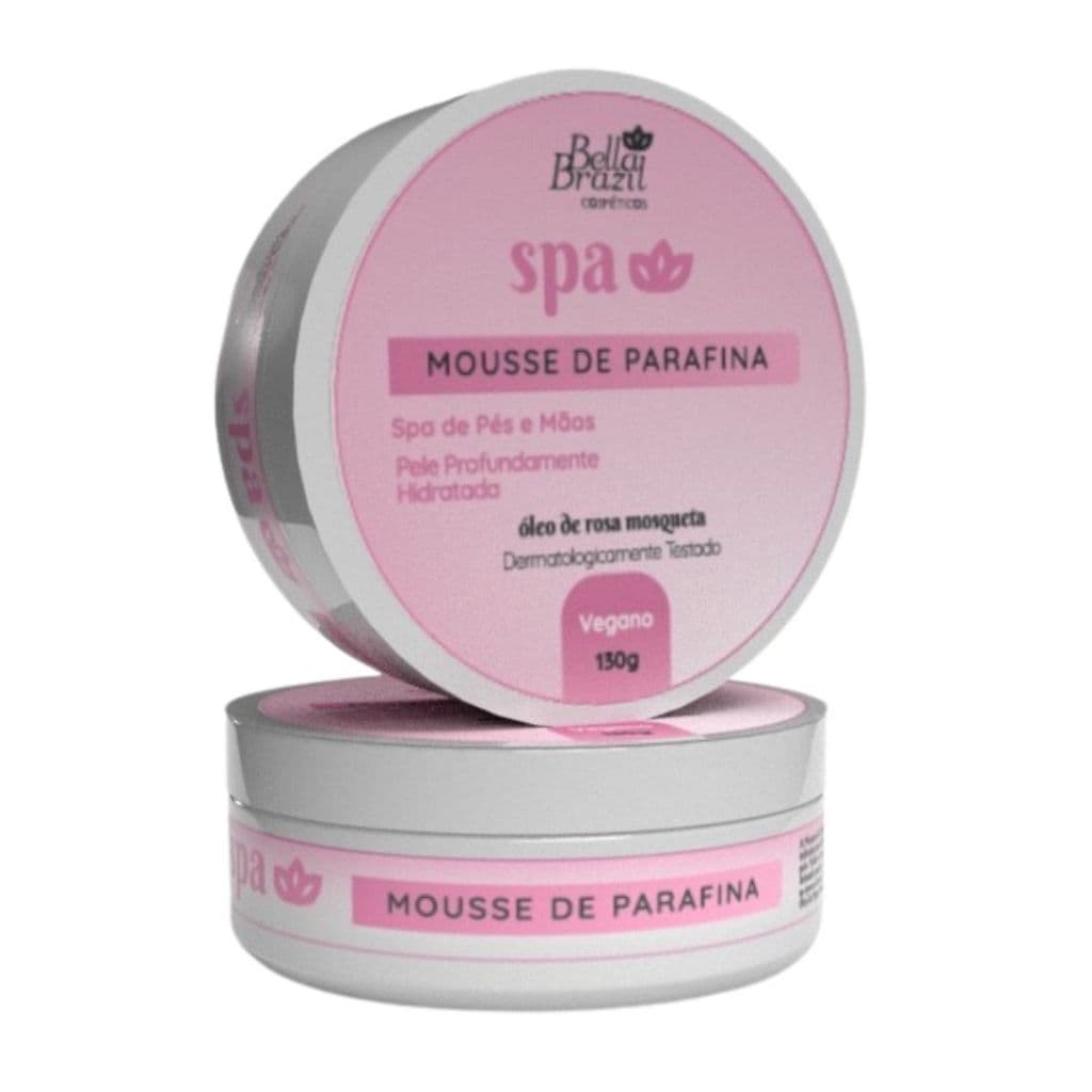 Mousse de Parafina Hidratação Profunda 130g Bella Brazil Óleo Rosa Mosqueta Pele Super Hidratada