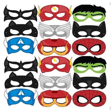 Kit de Mascara de aniversario infantil para festa heróis tartaruga Pikachu vingador mulher maravilha