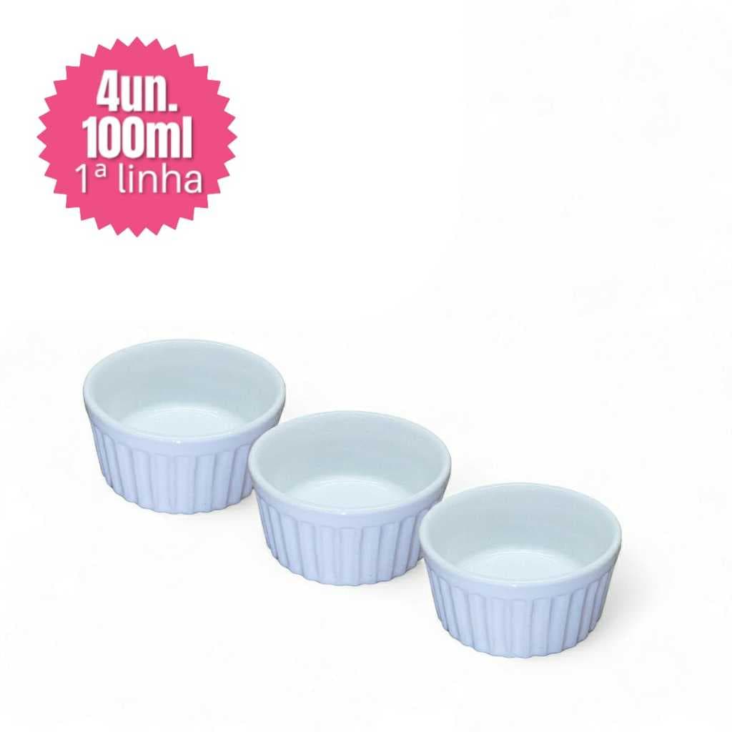 Kit 4 Ramequin 100ml Molheira Petisqueira Buffet Porcelana PRIMEIRA LINHA - TOP